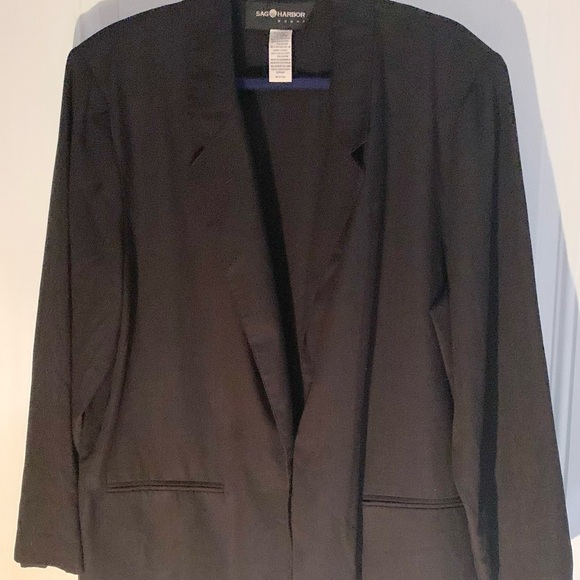 Sag Harbor Vintage Black Oversized Blazer Size 22W - Picture 4 of 6